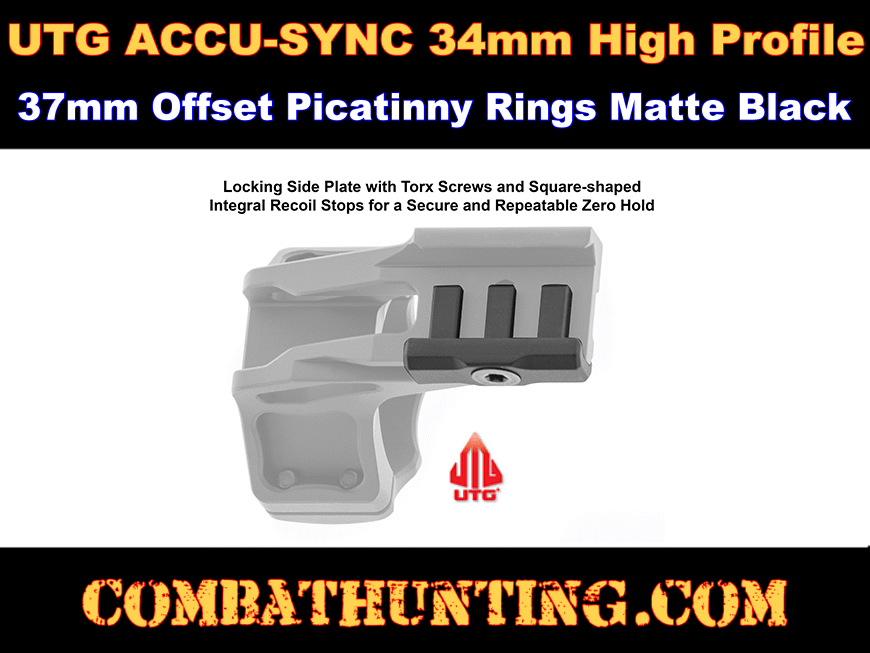 UTG ACCU-SYNC AIR31850 Lot De 2 Anneaux Picatinny Noir 30 Mm 50 Mm