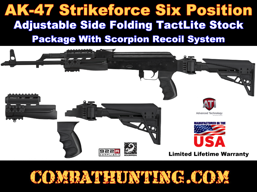 AK-47 Strikeforce Folding Stock TactLite Package With Scorpion Recoil System style=