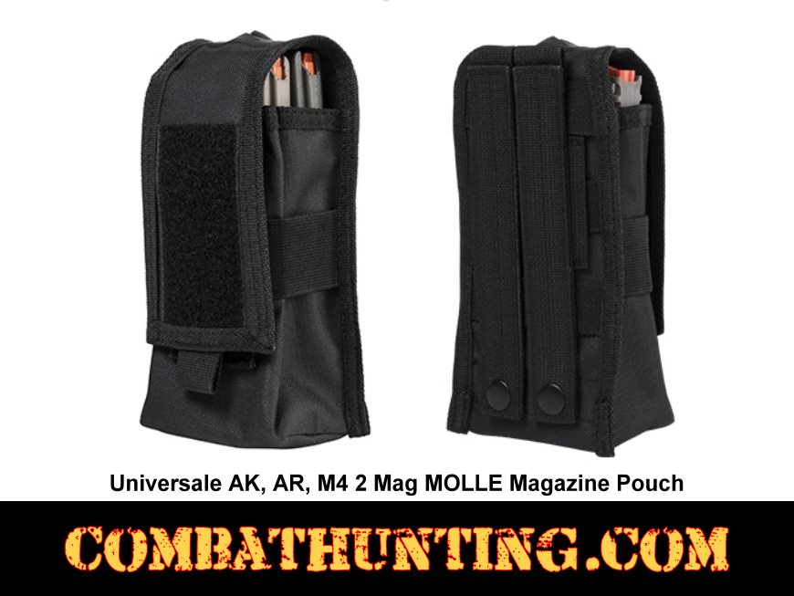 AK, AR, M4 2 Mag MOLLE Magazine Pouch Black style=