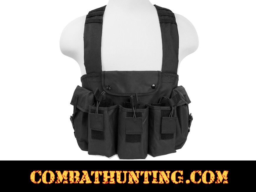 Ncstar AK47 Chest Rig Six Mag Black style=