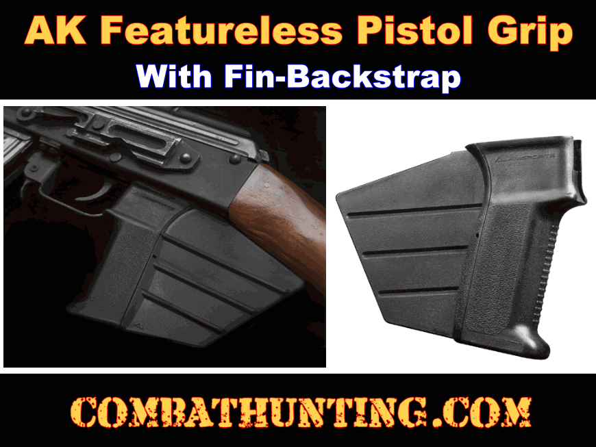 AK Featureless Pistol Grip With Fin/Backstrap style=