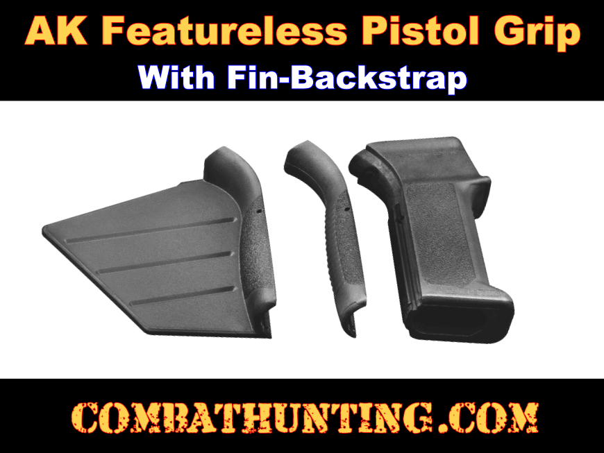 AK Featureless Pistol Grip With Fin/Backstrap style=