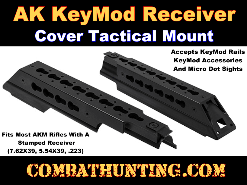 AK 47 keymod rail mount receiver dust cover for mounting keymod rail, scope...