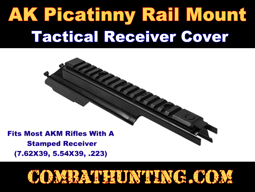 Low Profile AK 47 picatinny rail dust cover receiver scope mount. 