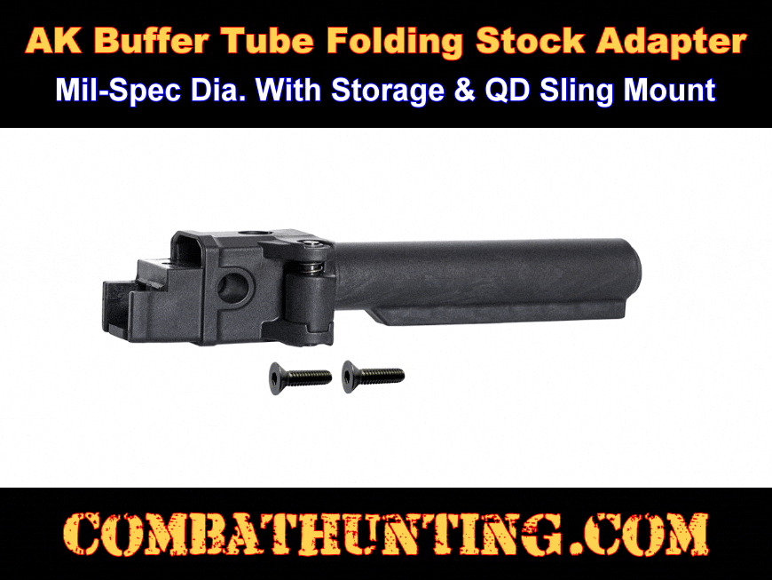 AK-47 Buffer Tube Folding Stock Adapter Mil-Spec Black style=