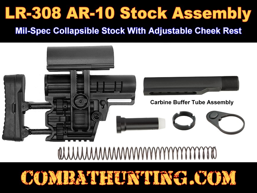 LR-308 AR-10 Stock Assembly Kit Mil-Spec Collapsible Stock style=