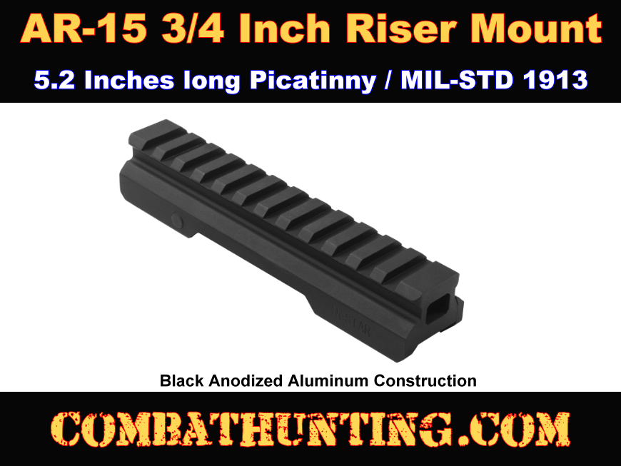 AR-15 3/4 Inch Riser Mount 5.2 Inches Long style=