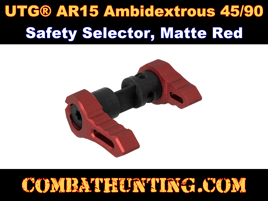 UTG AR15 Ambidextrous 45/90 Safety Selector, Matte Red style=