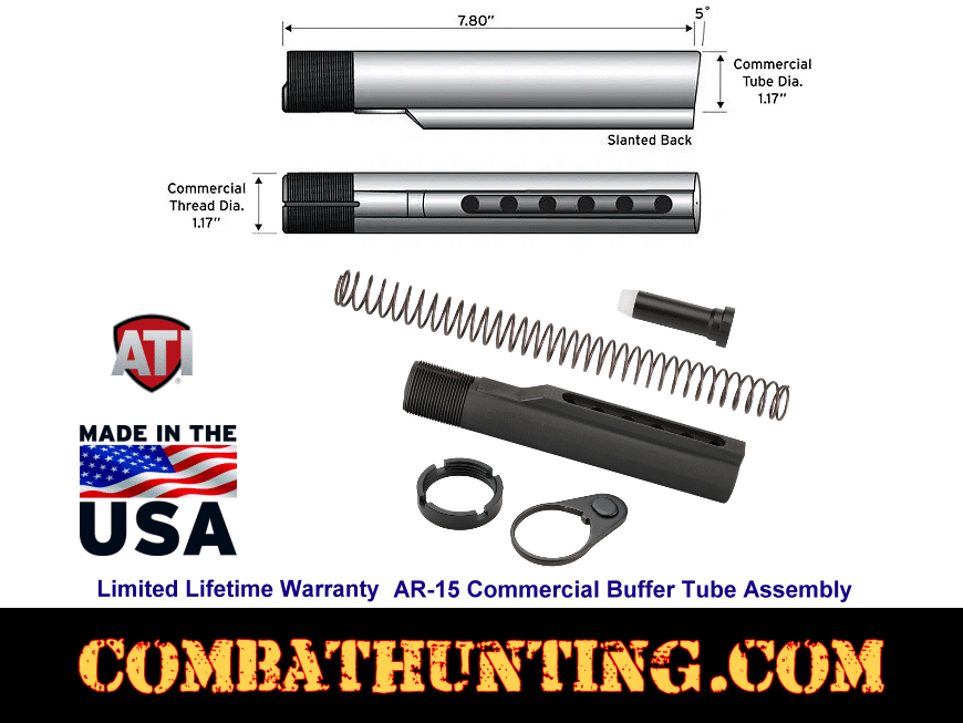 AR-15 Commercial Buffer Tube Kit Assembly style=
