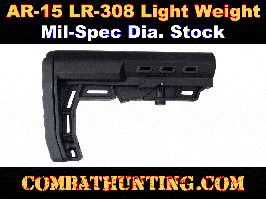 15308S AR-15 LR-308 6-Position M4 Mil-Spec Collapsible Buttstock - AR Replacement Telescoping M4 Buttstocks Without Buffer Tube