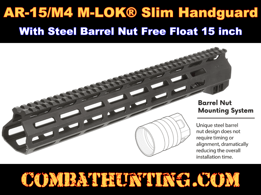 AR-15 M4 M-LOK® Slim Handguard Free Float 15 inch style=