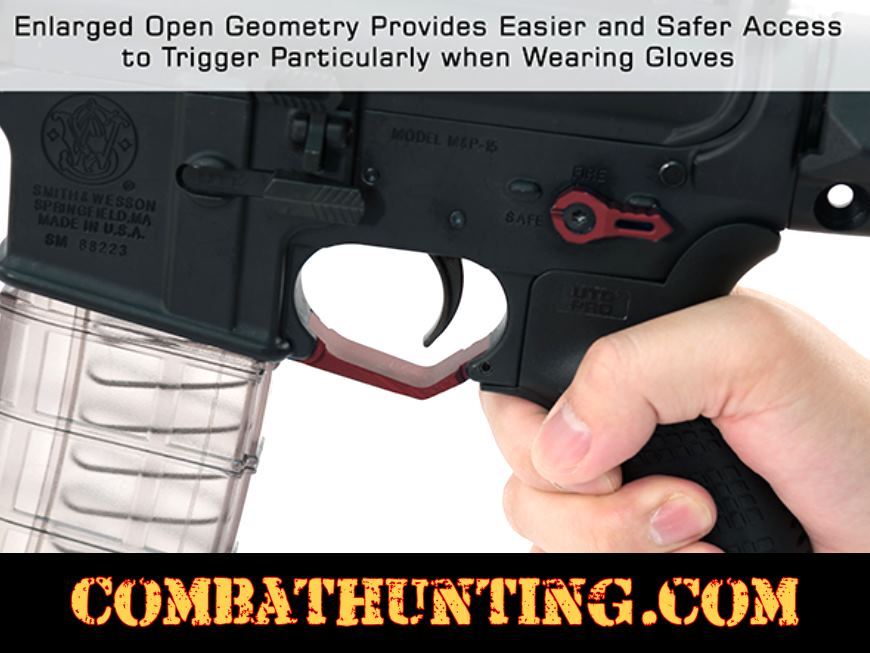 UTG AR15 Oversized Trigger Guard, Matte Red style=