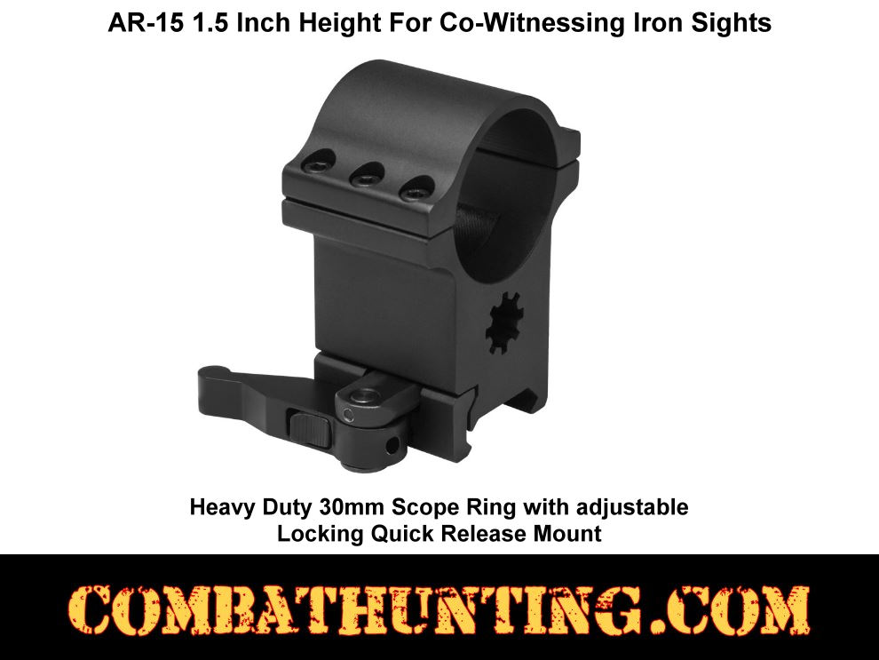 AR-15 QD 30mm Scope Ring Mount 1.5 inch style=