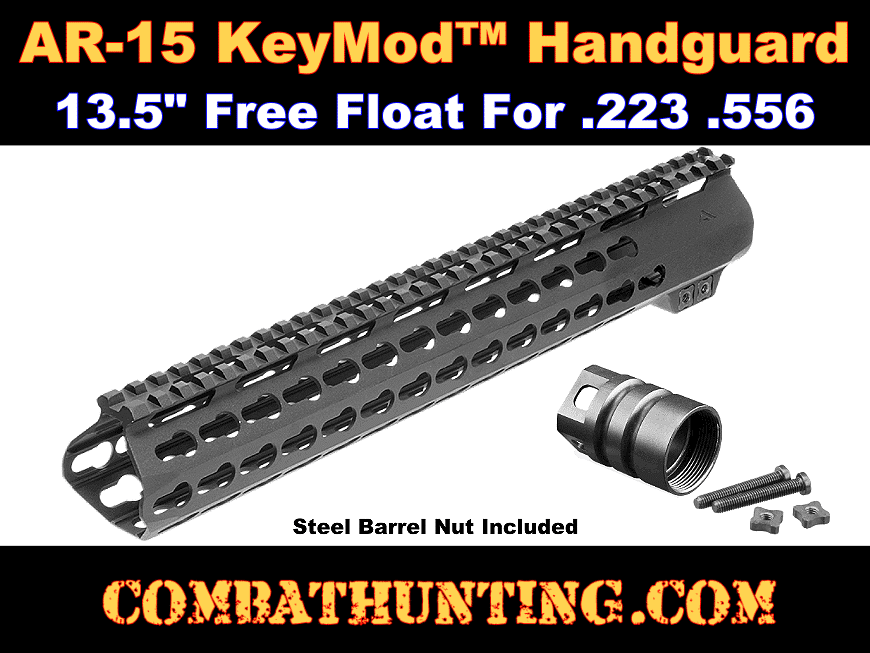 MTK556M AR-15 Free Float KeyMod Handguard 13.5" .223 556 - Quad Rails ...