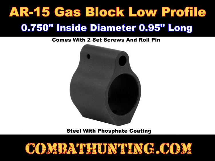 AR15 Low Profile Gas Block Steel With Set Screws .750 style=