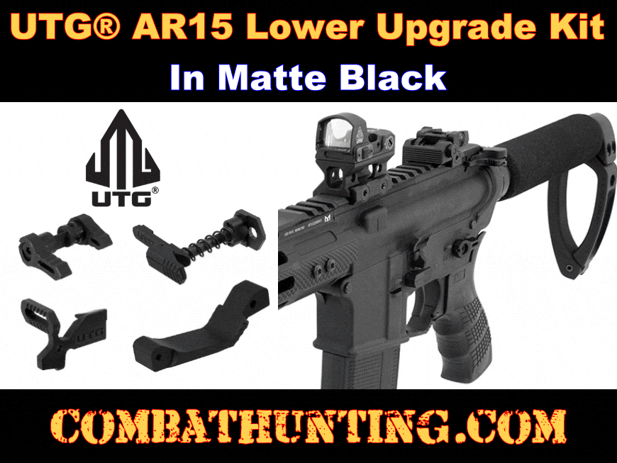UTG® AR15 Lower Upgrade Kit, Matte Black style=