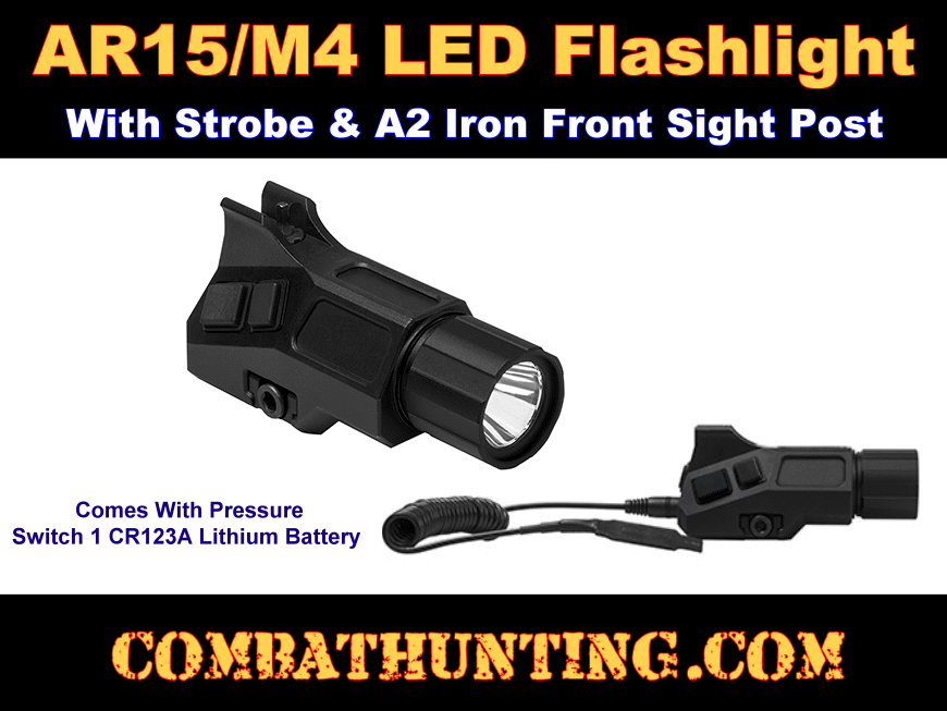 AR15 Flashlight with A2 Iron Front Sight Post style=