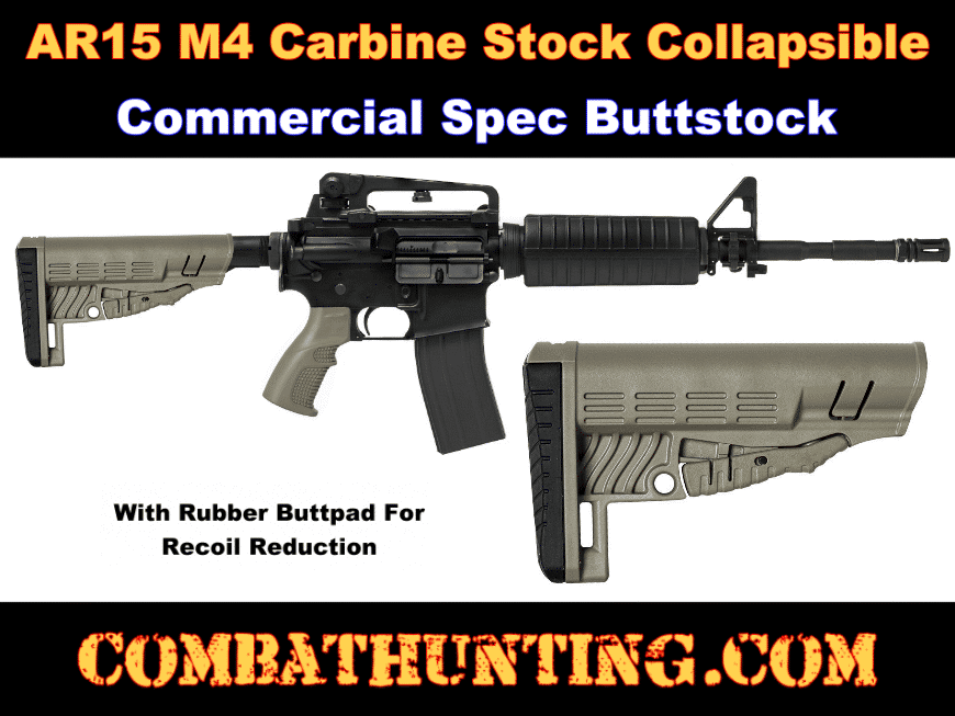 Commercial Spec Buttstock AR15 M4 Carbine Stock Collapsible FDE/Tan style=