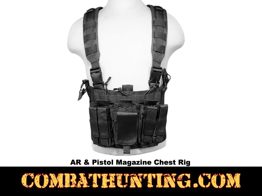 AR & Pistol Mag Chest Rig Black style=