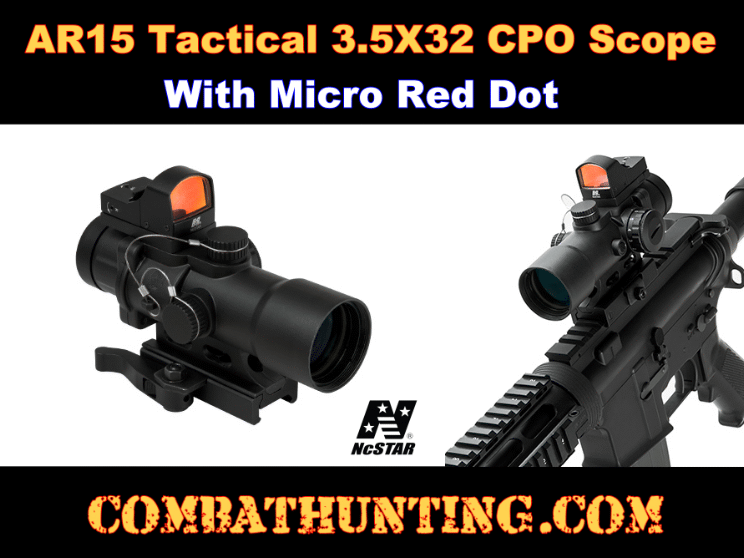 NcStar 3.5x32mm CPO Scope With Micro Red Dot style=