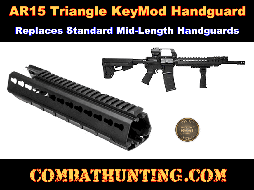 AR15 Triangle KeyMod Handguard Mid-Length. 