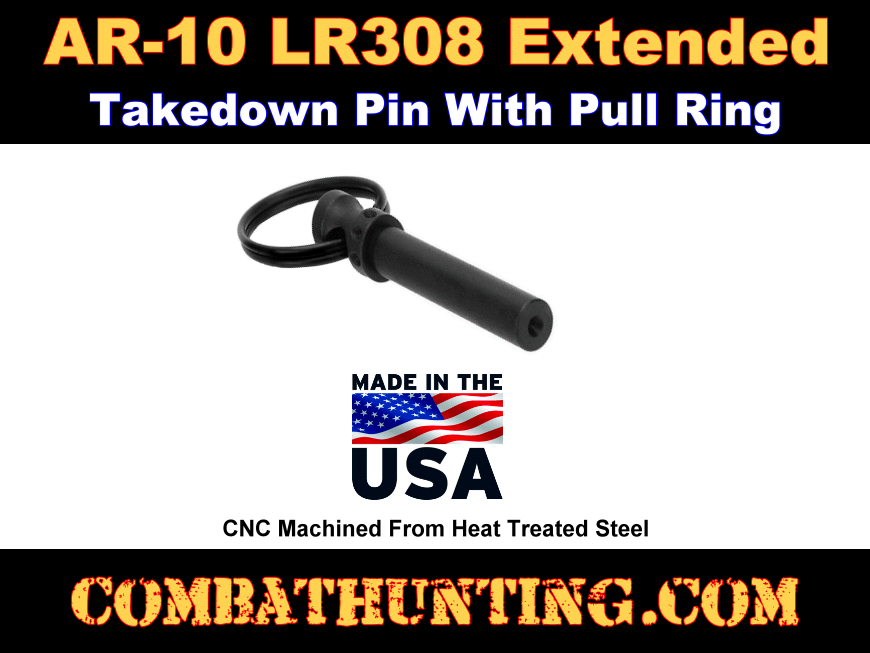 AR-10 LR308 Extended Takedown Pin With Pull Ring style=