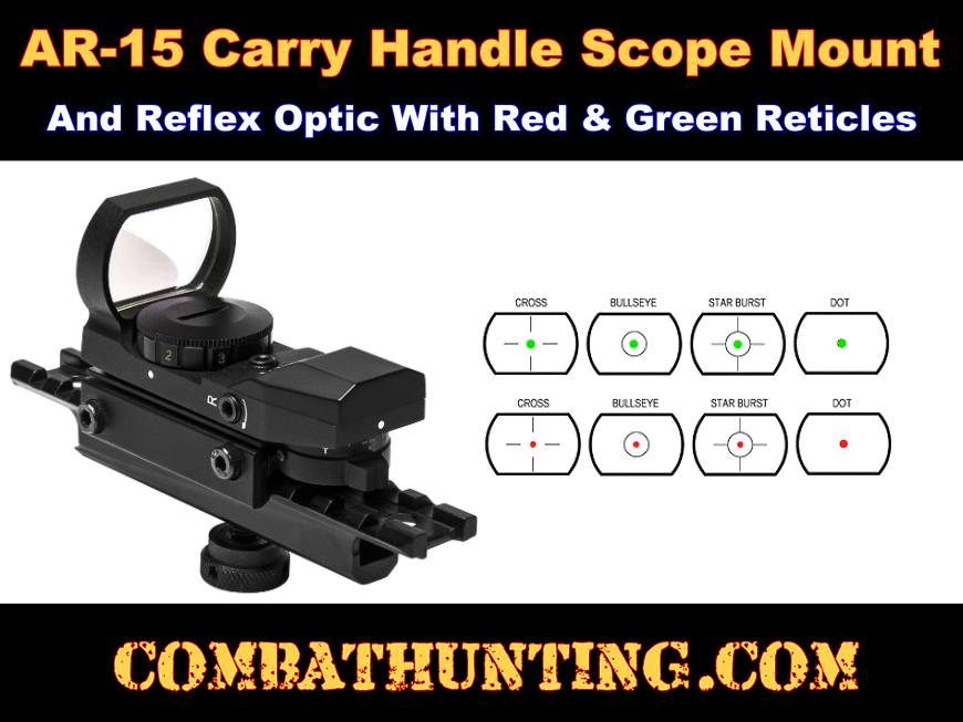 AR-15 Carry Handle Scope Mount Reflex Optic Combo style=