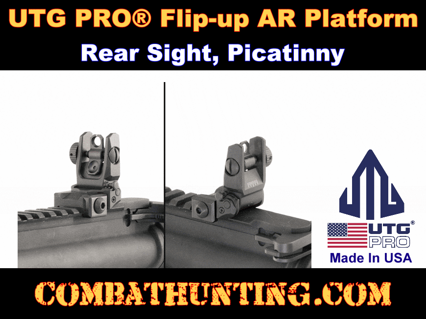 UTG PRO® Flip-up Dual Aperture Rear Sight Picatinny style=