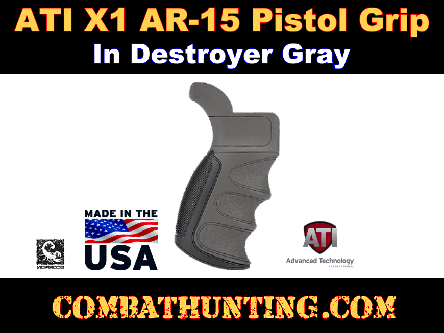 ATI X1 AR-15 Grip in Destroyer Gray style=