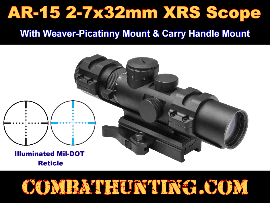 Ncstar 2-7x32 XRS Illuminated Scope Mil-Dot SNIPER Reticle style=
