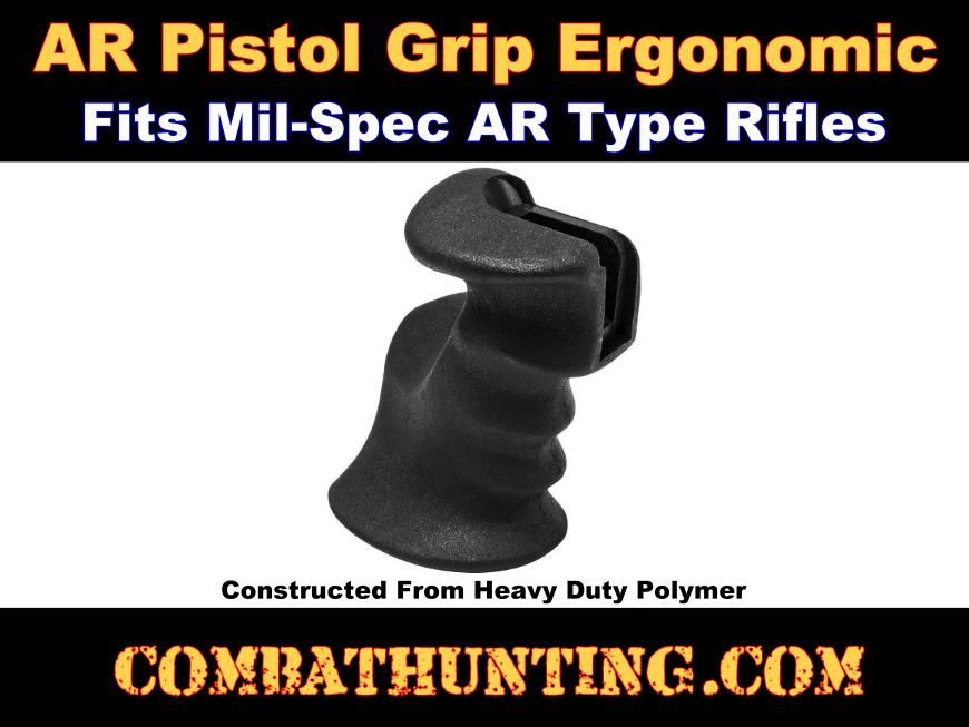 AR-15 Pistol Grip with Ergonomic Palm Rest Shelf style=
