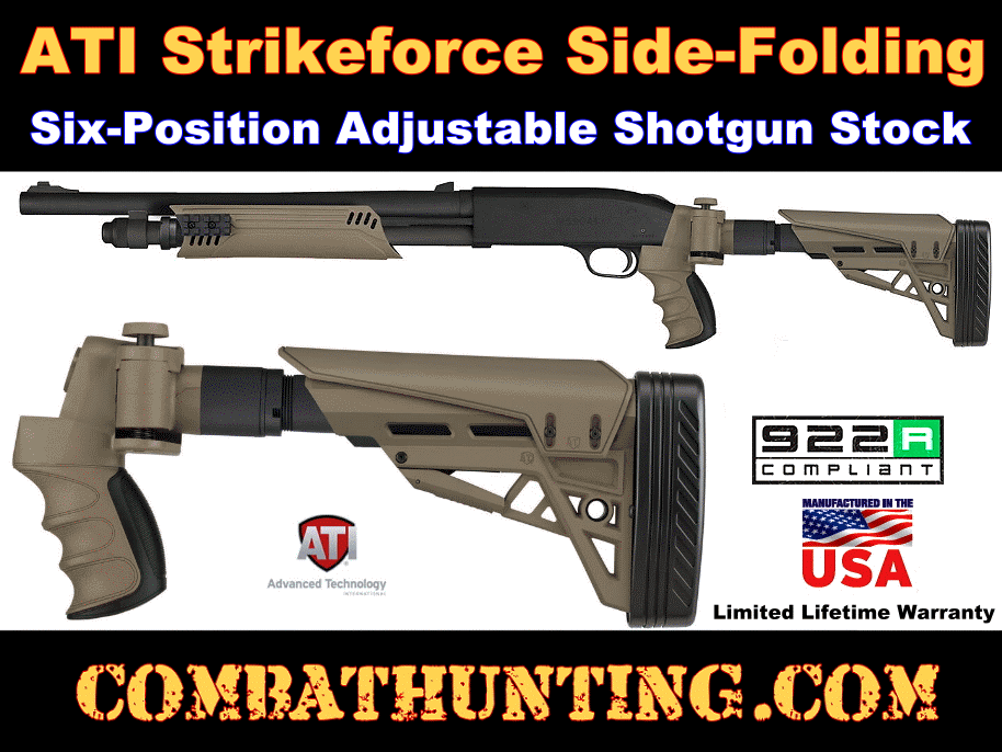 Strikeforce Side-Folding Shotgun Stock Flat Dark Earth FDE style=