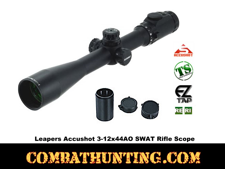 SCP3P3124AOMDL Leapers Accushot 3-12x44AO SWAT Rifle Scope - AR-15 Scopes a...
