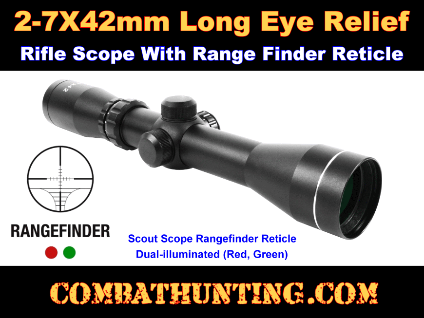 2-7X42 30mm Scout Scope Range Finder Reticle style=