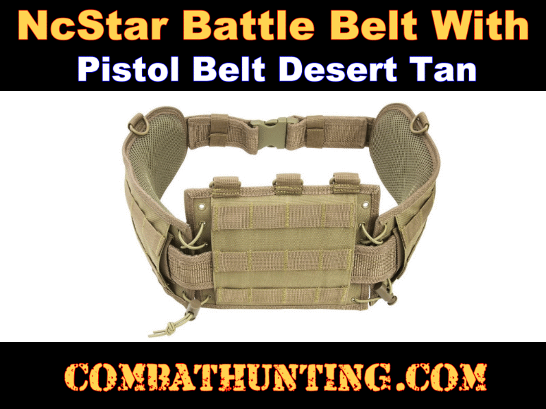 Battle Belt MOLLE Compatible Desert Tan style=