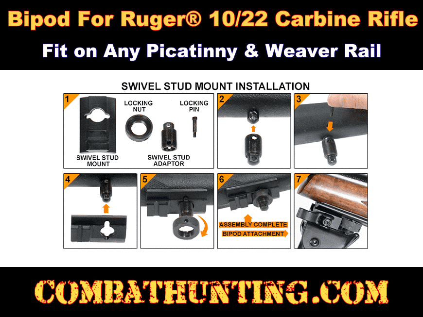 Bipod For Ruger® 10/22 Carbine Rifle style=