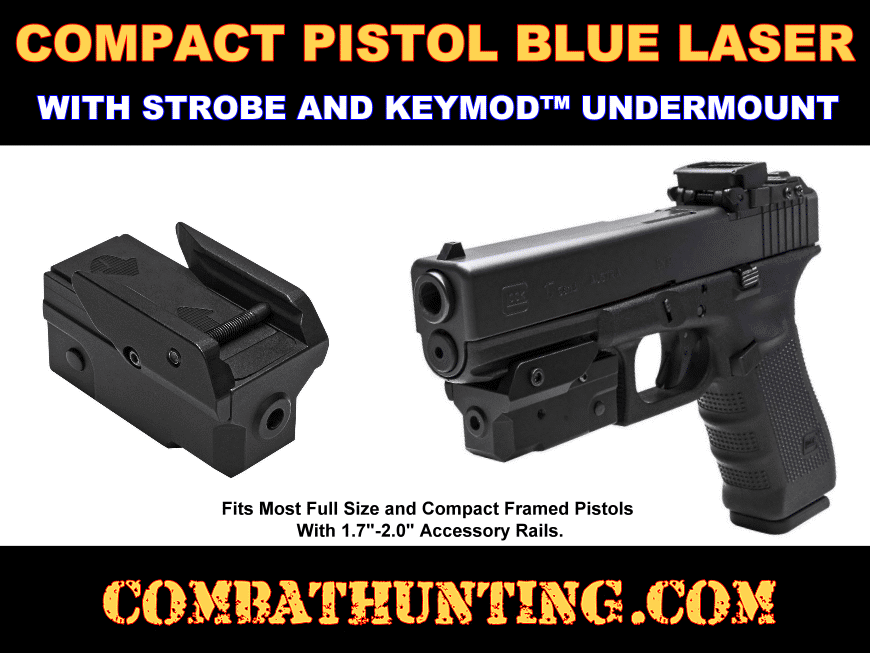 Compact Pistol Blue Laser With Strobe style=