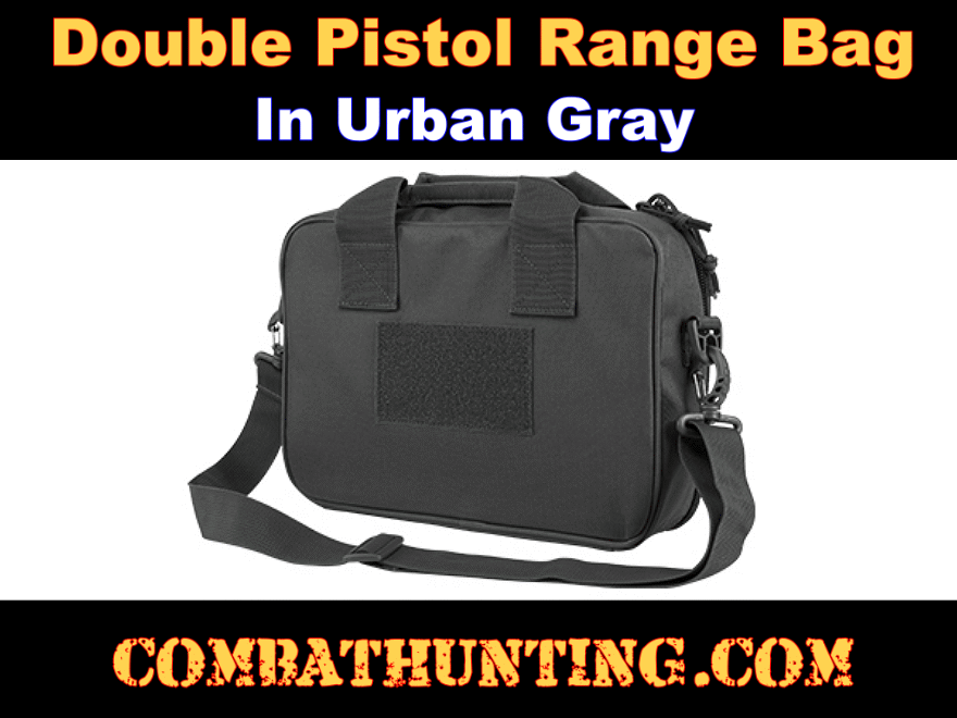 Urban Gray Double Pistol Range Bag  style=