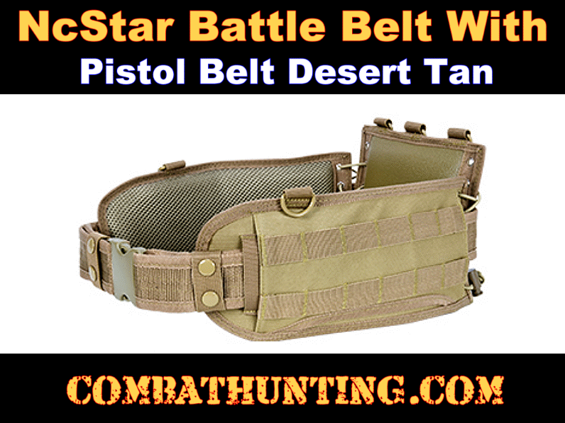 Battle Belt MOLLE Compatible Desert Tan style=