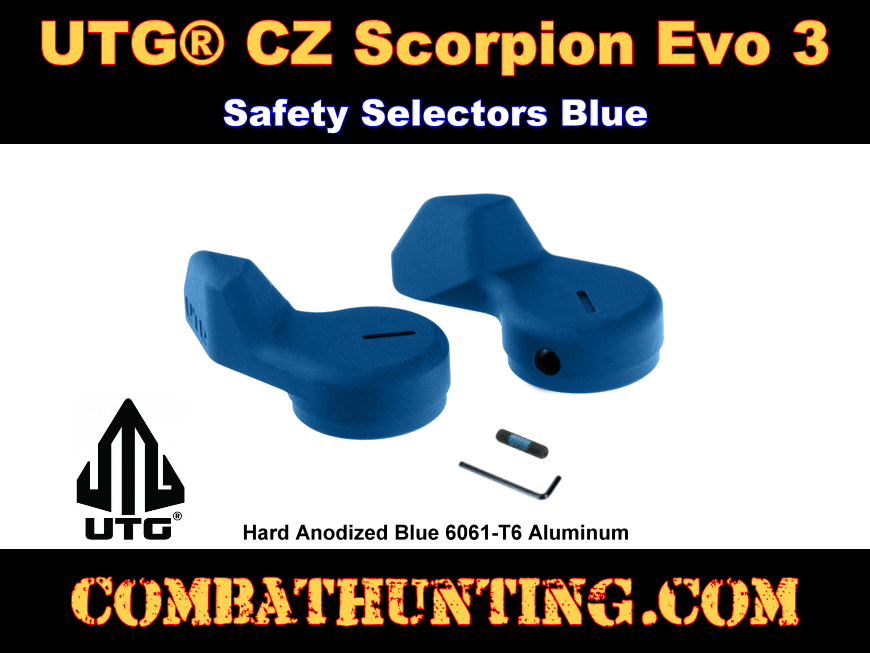 CZ Scorpion Evo 3 Safety Selectors Blue Anodized style=