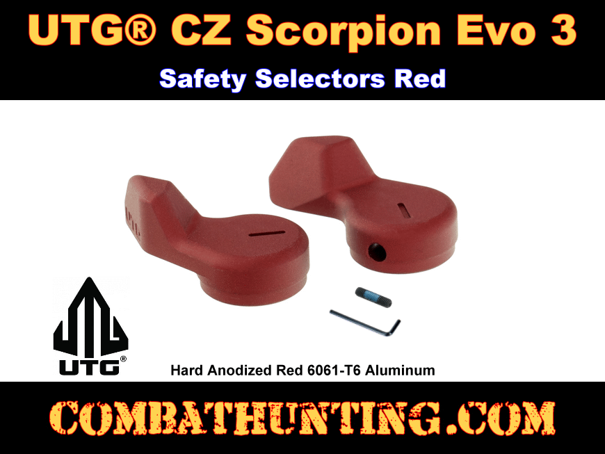 CZ Scorpion Evo 3 Safety Selectors Red Anodized style=