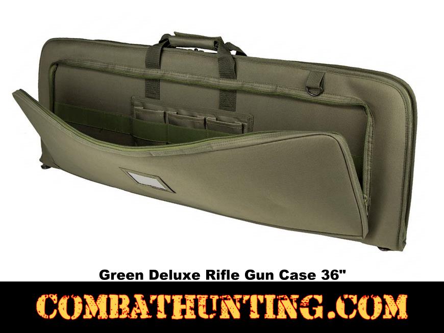 Deluxe Rifle Case Soft Gun Case 36 Inches Green style=