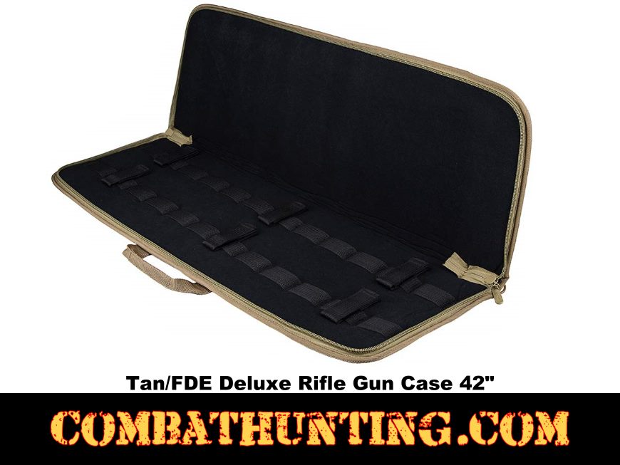 Deluxe Rifle Case Soft Gun Case 42 Inches Tan/FDE style=