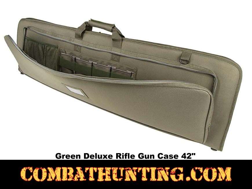 Deluxe Rifle Case Soft Gun Case 42 Inches Green style=