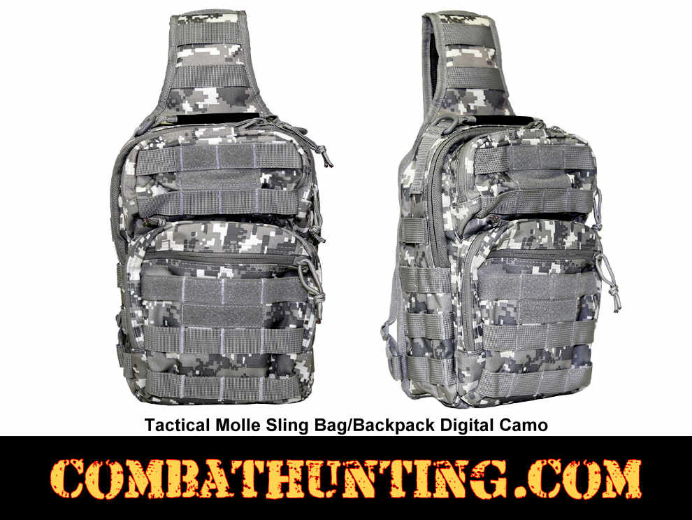 Digital Camo Sling Shoulder Bag Backpack Molle style=