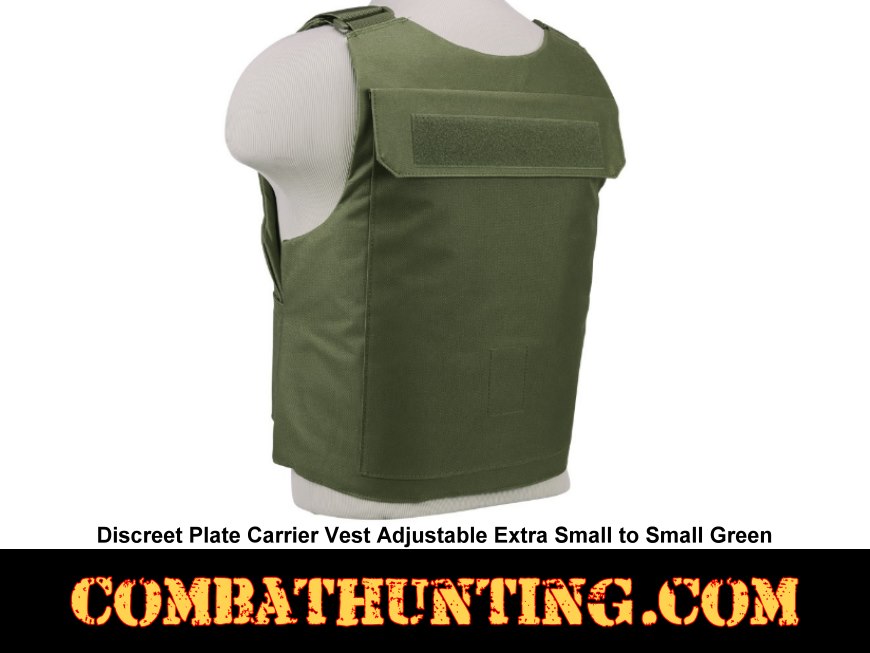 Discreet Plate Carrier Vest Adjustable Extra Small to Small Green style=