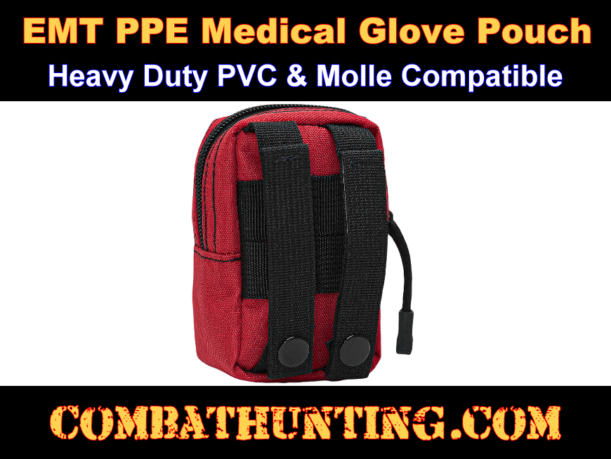 Red EMT Glove Pouch Molle Medical Glove Pouch style=