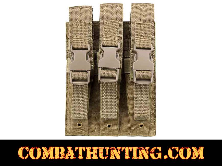 Tan/FDE Triple Magazine Pouch MOLLE High Capacity style=
