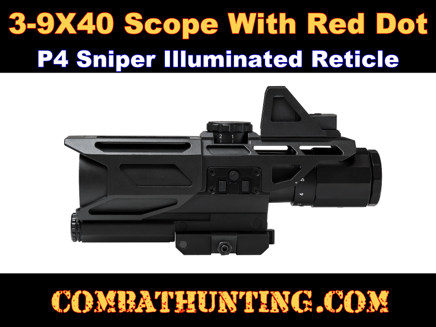 Gen3 USS 3-9x40 Scope With Red Dot P4 Sniper Reticle style=