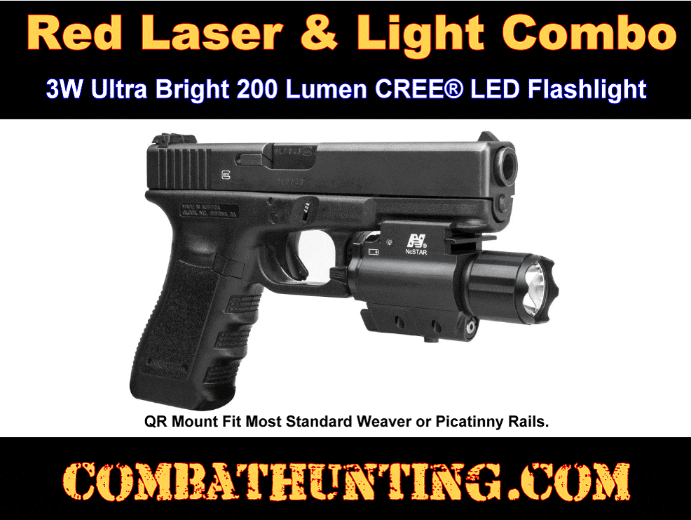 Red Laser Light Combo With QR Quick Release Picatinny style=